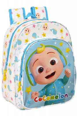 Mochila Pré Escolar 34cm adap trolley Cocomelon