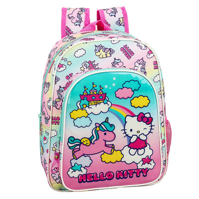 Mochila Pré Escolar 34cm adap trolley Hello Kitty Candy Unicorn