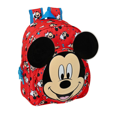 Mochila Pré Escolar 34cm adap trolley Mickey Happy Smiles