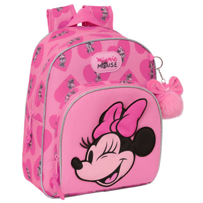 Mochila Pré Escolar 34cm adap trolley Minnie Loving