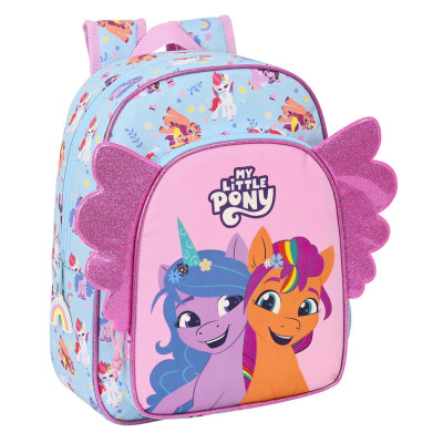 Mochila Pré Escolar 34cm adap trolley My Little Pony Wild & Free