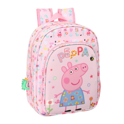 Mochila Pré Escolar 34cm adap trolley Porquinha Peppa Having Fun