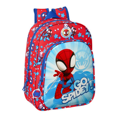 Mochila Pré Escolar 34cm adap trolley Spiderman Go Spidey