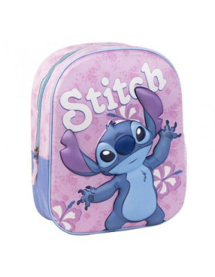 Mochila Pré Escolar 3D Disney Stitch 31cm