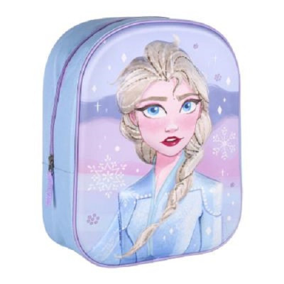 Mochila Pré Escolar 3D Elsa Frozen Disney 31cm