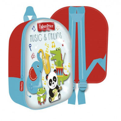 Mochila Pré Escolar 3D Fisher Price Music & Friends 31cm