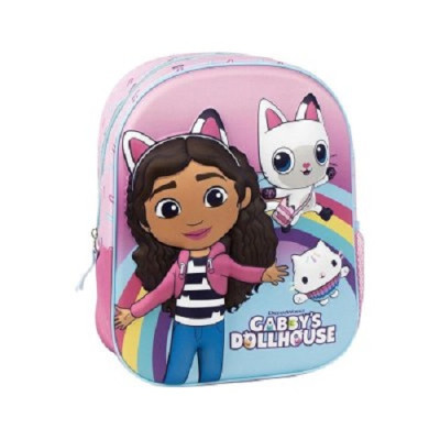 Mochila Pré Escolar 3D Gabby´s Dollhouse 33cm