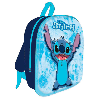 Mochila Pré Escolar 3D Stitch Azul 30cm