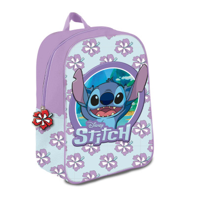Mochila Pré Escolar 3D Stitch Flowers 31cm