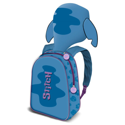 Mochila Pré Escolar com Capuz Stitch Disney 31cm