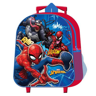 Mochila Pré-Escolar Infantil Spiderman c/ Trolley Vermelho 31cm
