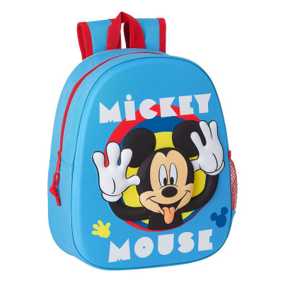 Mochila Pré Escolar Mickey 3D 33cm adap trolley