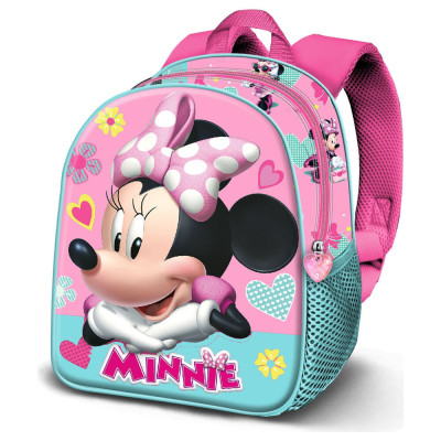 Mochila Pré-Escolar Minnie Disney Com Pingente 3D 31cm