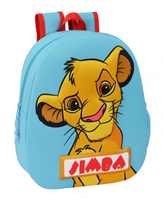 Mochila Pré Escolar Simba 3D 33cm adap trolley