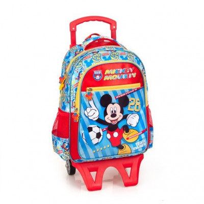 Mochila Trolley Escolar Premium 39cm Mickey Team Mickey