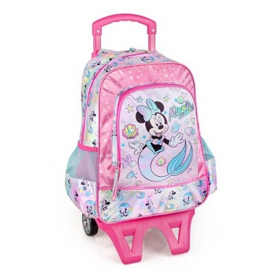 Mochila Trolley Escolar Premium 39cm Minnie Mermaid