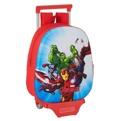 Mochila Trolley Pré Escolar Avengers 3D 33cm