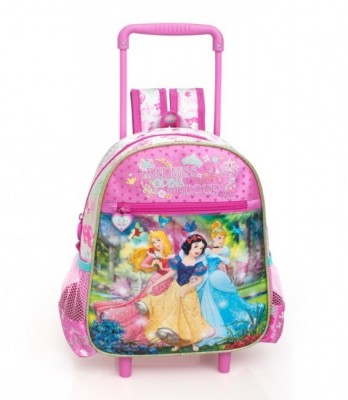 Mochila Trolley Pre Escolar premium Princesas Disney Pink