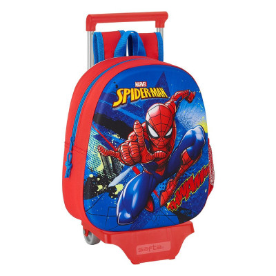 Mochila Trolley Pré Escolar Spiderman 3D 33cm