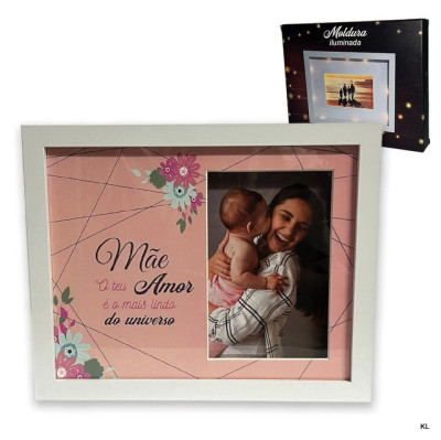 Moldura Rosa com Luz - Dia da Mãe
