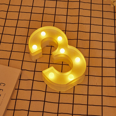 Número 3 Led Luminoso