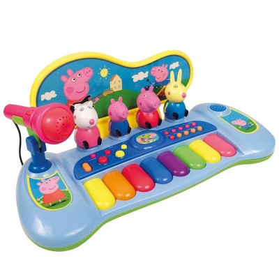 Órgão com personagens + microfone Peppa Pig