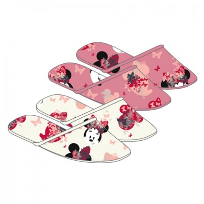 Pack 12 pares chinelos quarto algodão Disney Minnie