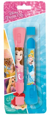 Pack 2 canetas com lanterna das Princesas da Disney