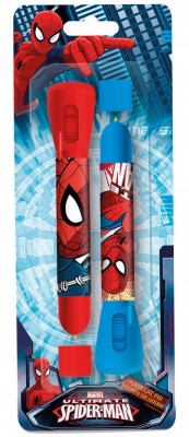 Pack 2 canetas com lanterna Spiderman