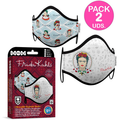 Pack 2 Máscaras Reutilizáveis Frida Kahlo Adulto