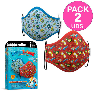 Pack 2 Máscaras Reutilizáveis SuperZings 6-9 anos Modelo 3