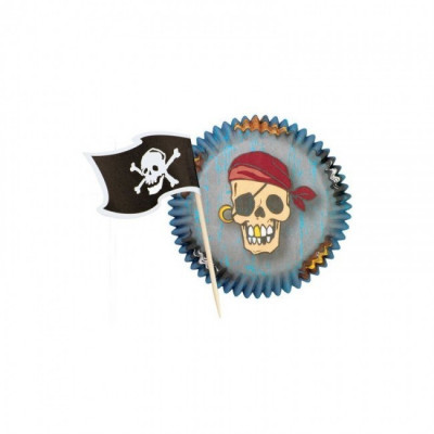 Pack 24 Formas de Papel Cup Cake Piratas Wilton