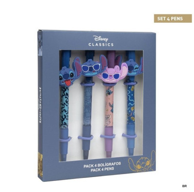 Pack 4 Canetas Esferográficas Stitch