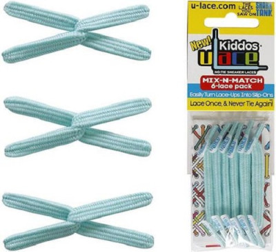 Pack 6 Atacadores U-Lace Kiddos Azul Claro