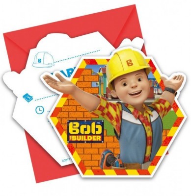 Pack 6 convites Bob Construtor