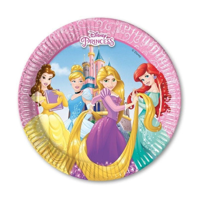 Pack 8 Pratos Festa Princesas Disney 19cm - Heart Strong
