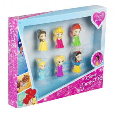 Pack Borrachas Fig 3D Princesas Disney 6 unid