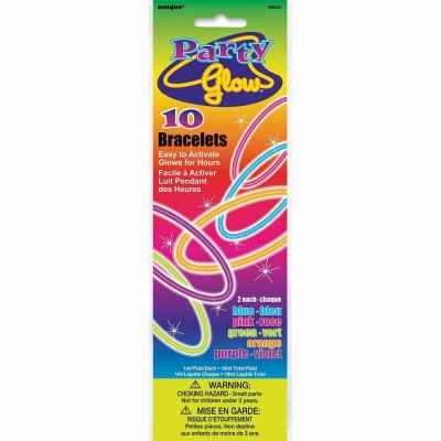 Pack Braceletes Glow Stick brilhantes 10 unid