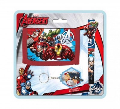 Pack carteira+caneta+porta chaves  Avengers
