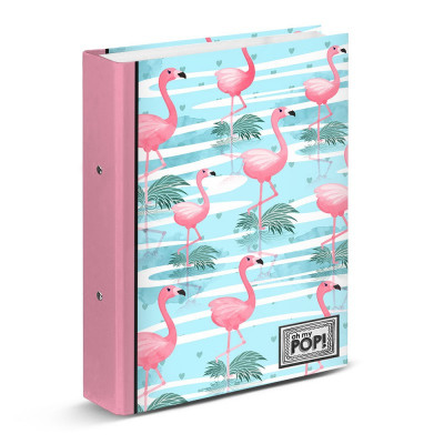 Pasta arquivo argolas 32 cm Oh My Pop - Florida flamingos