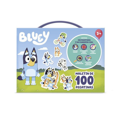 Pasta com 100 Autocolantes e Livro Bluey