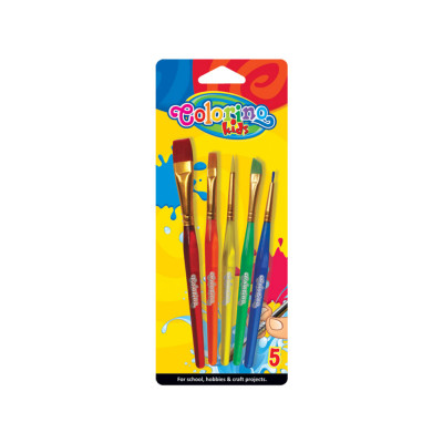 Pincéis Tinta Acrílica 5 Pcs Colorino