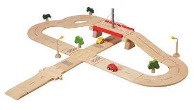 Plan Toys - Pista Carros 38Peças Madeira