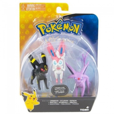 Pokémon - Figuras Umbreon, Sylveon e Espeon