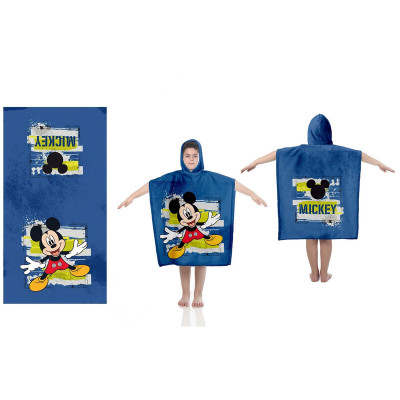 Poncho Praia Algodão Mickey Disney Azul