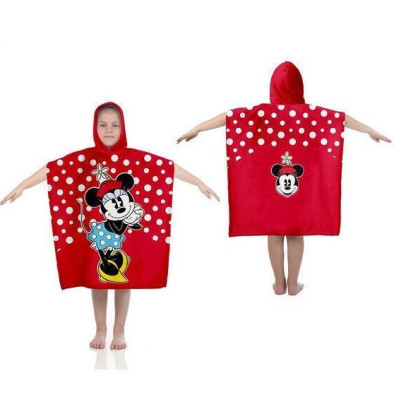 Poncho Praia Algodão Minnie Disney Vermelho