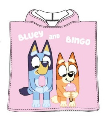 Poncho Praia Microfibra Bluey e Bingo Ice Cream