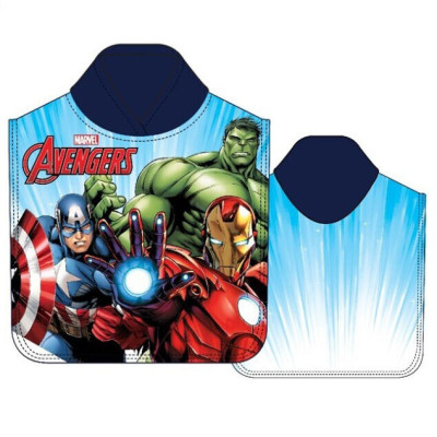 Poncho Praia Microfibra Marvel Avengers Azul