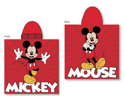 Poncho Praia Microfibra Mickey Red