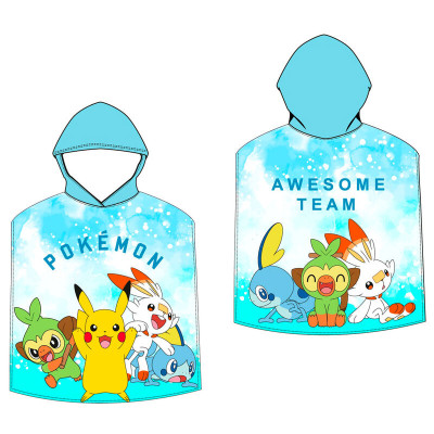 Poncho Praia Microfibra Pokémon Awesome Team